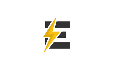 E logo energy vector for identity company. initial letter volt template vector illustration for your brand.