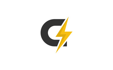 C logo energy vector for identity company. initial letter volt template vector illustration for your brand.