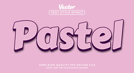 Editable text effect, Pastel text with layered style and color pastel style modern style