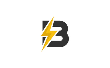 B logo energy vector for identity company. initial letter volt template vector illustration for your brand.
