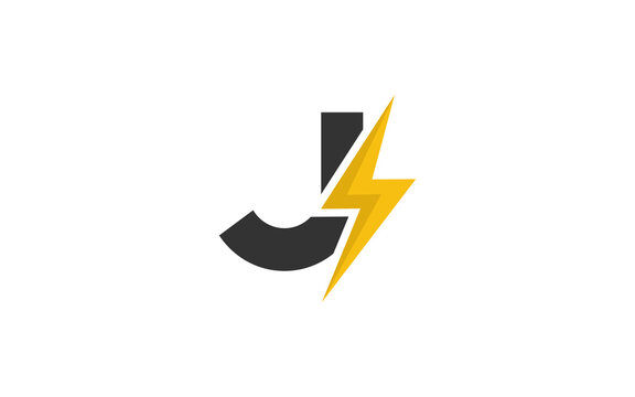 J logo energy vector for identity company. initial letter volt template vector illustration for your brand.