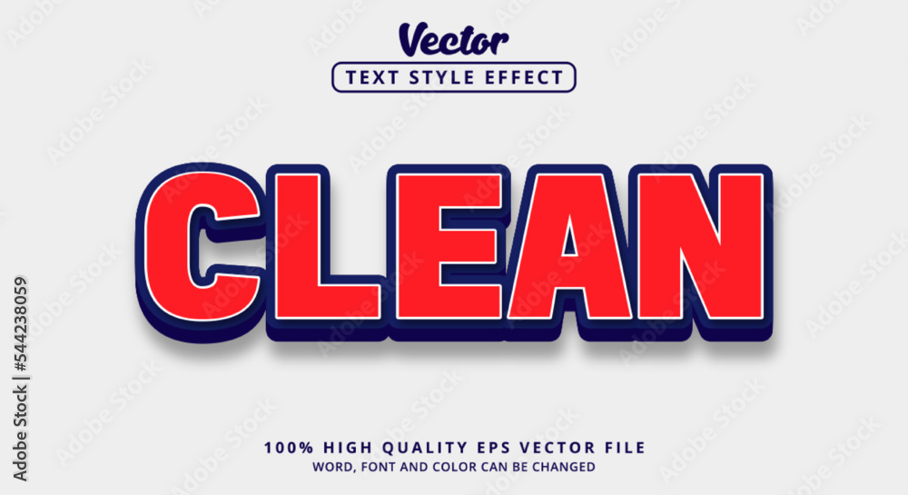Poster editable text effects, clean text with modern style and fiery red color