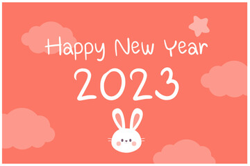 Happy New Year 2023 and Holidays celebration rabbit year vector illustration