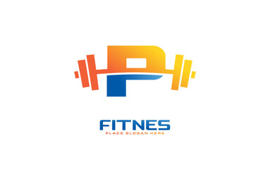 P logo gym vector for identity company. initial letter fitness template vector illustration for your brand.