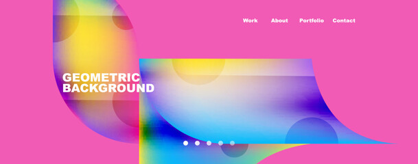 Circle, round elements and lines geometric abstract background. Vector Illustration For Wallpaper, Banner, Background, Card, Book Illustration, landing page