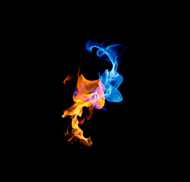 Yin-yang symbol, ice and fire