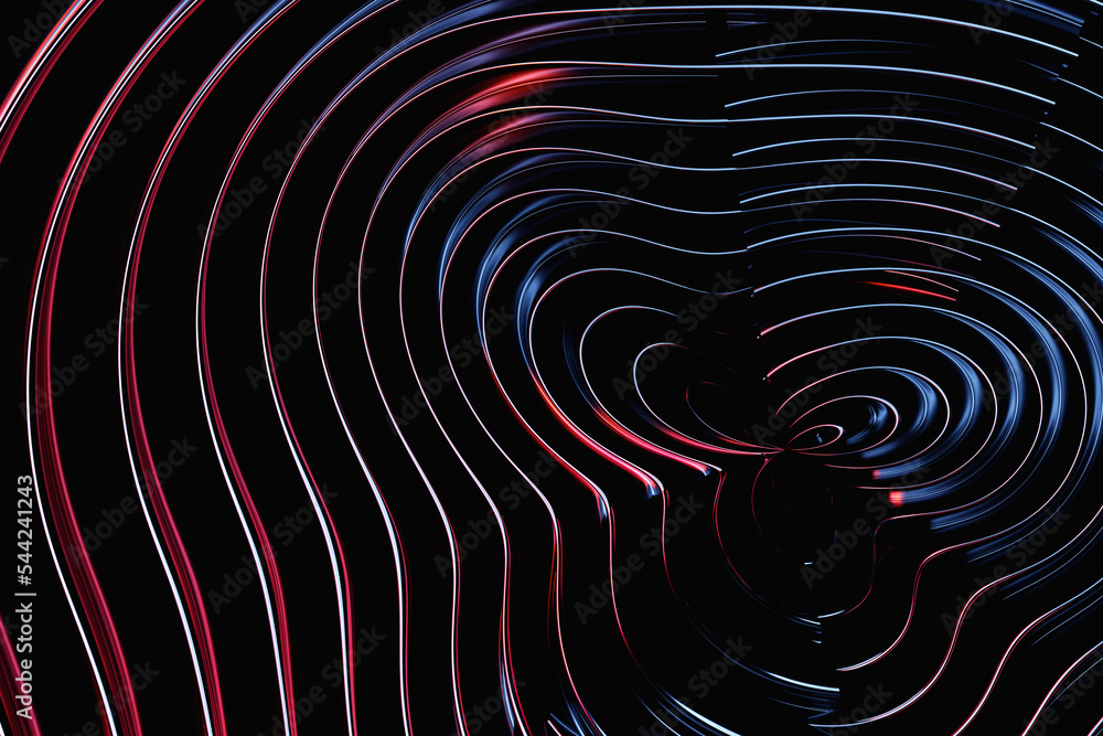 Poster abstract surface background with various multicolored wireframe lines. 3d rendering