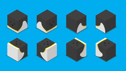 Animal Dice 3D Characters Animal Emperor Penguin Cartoon Vector