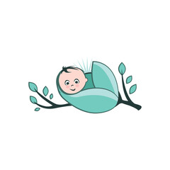 Pediatrics logo illustration kids icon