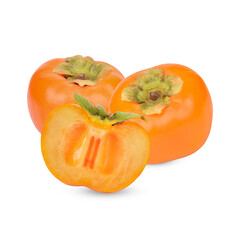 Persimmon fruit isolated on transparent background. (.PNG)