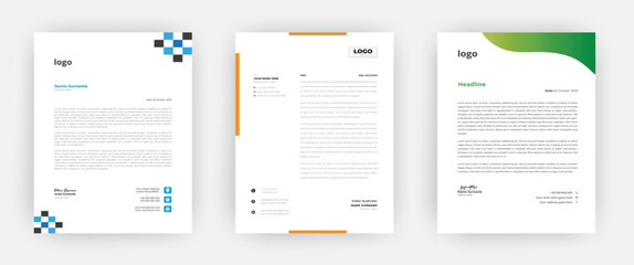 Professional creative letterhead template design 
