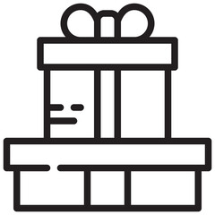 gift box stack happy celebration simple line icon