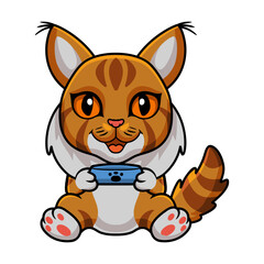 Cute maine coon cat cartoon holding food bowl