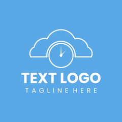 cloud time logo template beautiful stylish