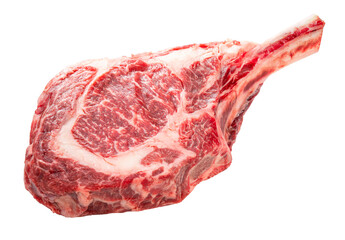 Raw Tomahawk beef steak on white background, Tomahawk beef steak on white PNG File.