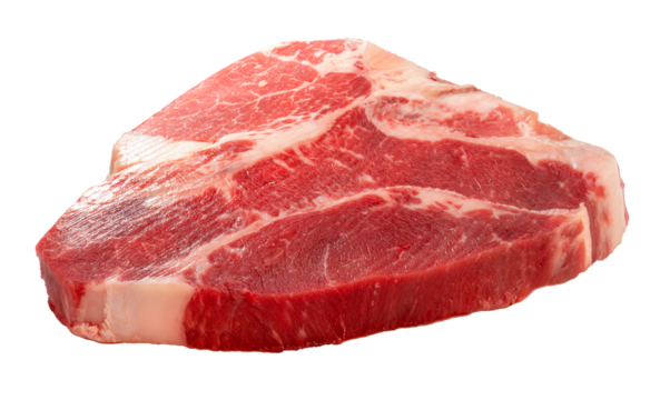 Fresh T-bone steak beef on white background, T-bone steak beef on white background PNG File.