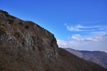 Fototapeta na wymiar Munmun Mountain and winter landscape in Korea