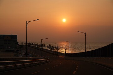 Obraz na płótnie Canvas Sunset scenery of Yeongjongdo Island in Incheon, South Korea