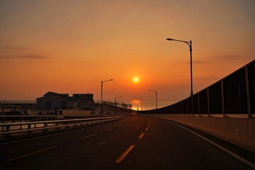 Sunset scenery of Yeongjongdo Island in Incheon, South Korea