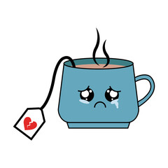 Broken heart, Tea cup vector graphics