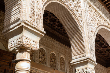 Ancient Islamic architecture and ornaments in Granada, Spain