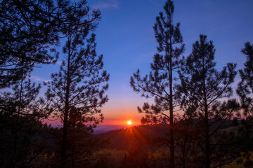 Fototapeta na wymiar Sunset in the Black Hills of Wyoming