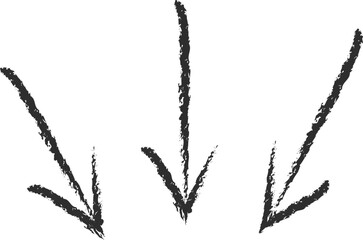 Sketchy arrow chalk marker vector illustration. Chalk style symbols for hand drawn diagrams, mind maps and communication drawings