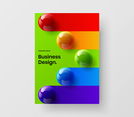 Amazing booklet A4 vector design concept. Modern realistic balls corporate identity layout.
