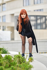 Street portrait of arrogant woman