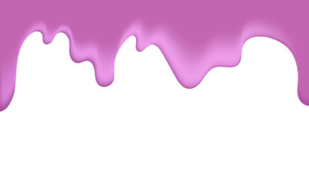 Vector Illustration with Dripping Pink Glaze. Abstract 3d Food Background. Border of hot chocolat texture.