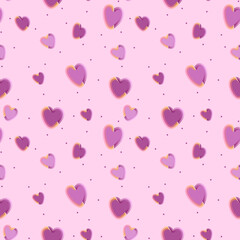 Valentine's Day is a seamless pattern with hearts. Texture for packages, cards, greetings, invitations, valentines, etc.