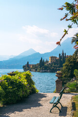 Famous luxury Villa Monastero with gorgeous lakefront gardens and spectacular Lake Como views in Varenna, Province of Lecco, Italy.