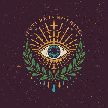 The eye of the future insight vintage illustration