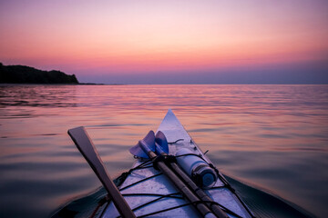 Kayaking off Sleeping Bear Dunes, Michigan