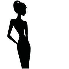 silhouette of a woman in a dress