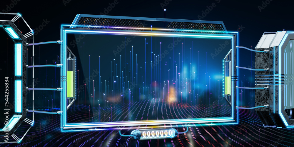 Poster tech user interface template for a smart business