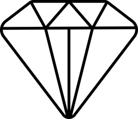 Simple diamond icon on transparent background