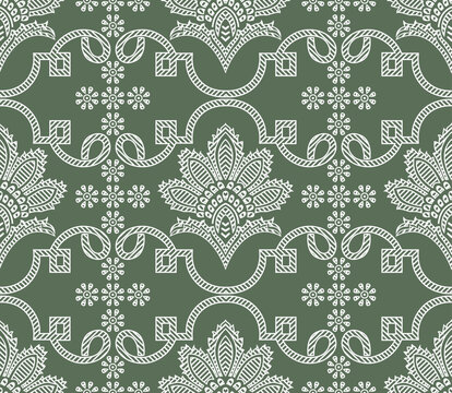 Vector floral damask wallpaper pattern design