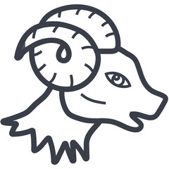 Aries Goat Vector Icon