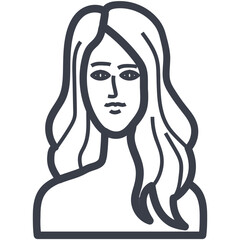 Woman Face Vector Icon