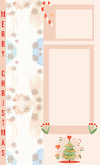 Merry Christmas happy collage scrapbook blank template background 