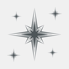 Star north quality vector illustration cut