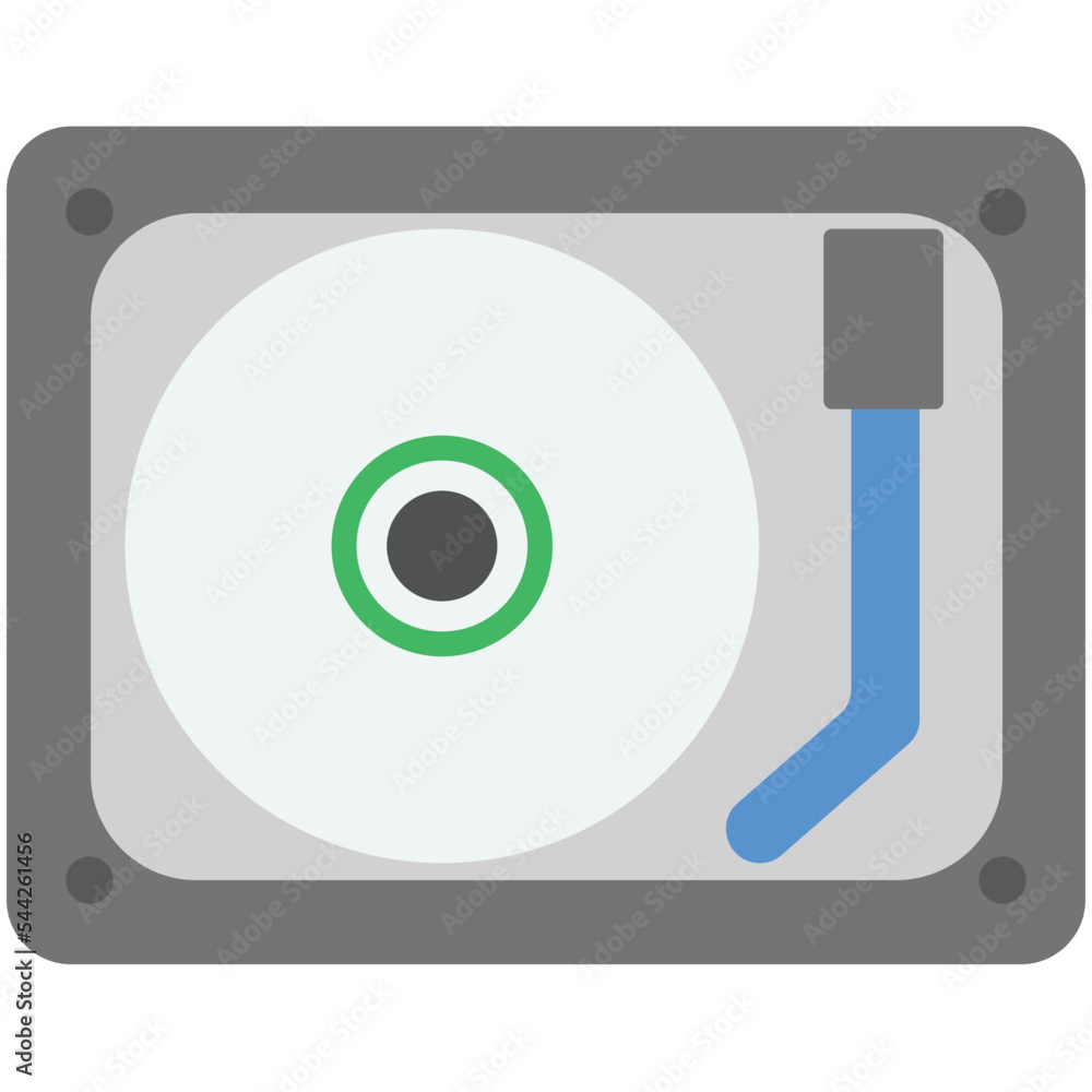 Sticker Hard Disk Flat Illustration