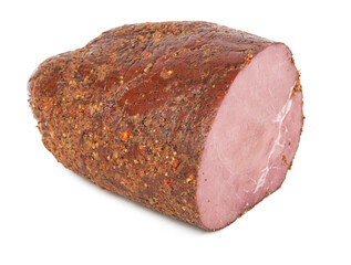 Traditional Italian pastrami, isolated on white