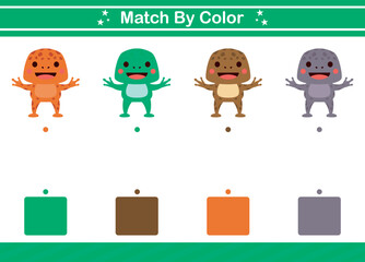 Match by color of animal Educational game for kindergarten Matching game for kids