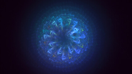 3D rendering abstract colorful fractal light background