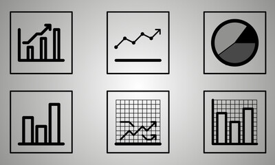 icon of graphic icons, diagram chart icons, set of  diagram chart icon, graphic icons set