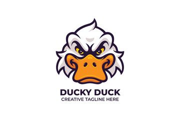 Angry Duck Mascot Logo Character