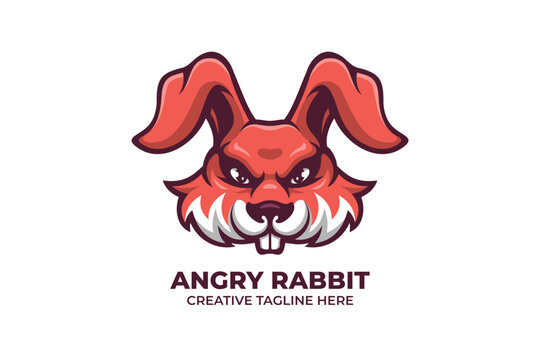 Placeit - Mascot Logo Creator with a Mad Rabbit Cartoon Character