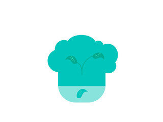 flat design vegetarian food logo vector illustration